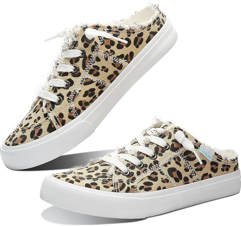 Obtaom Women Canvas Mules Memory Foam Clipper Fashion Sneakers Comfortable Slip-On Mule Backless ... | Amazon (US)