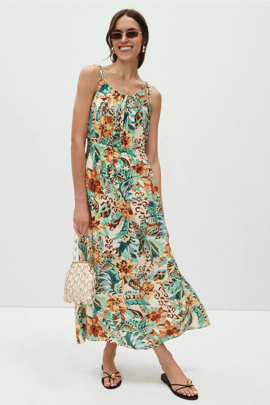 Abstract Floral Animal Midi Dress | Rent the Runway