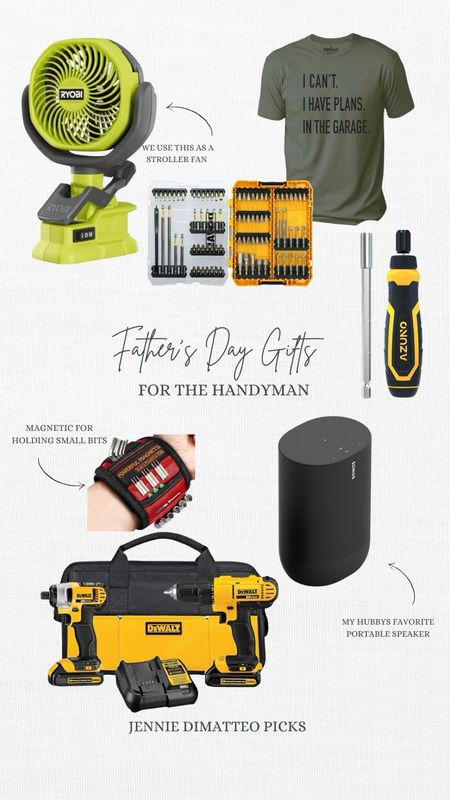 Father’s Day Gifts for the handyman! If your husband likes building or fixing things up like mine does he will love these! 
Speaker. Tools. Tool Bag. Tshirt. Tool Holder. Gift Inspiration. 

#LTKMens #LTKFamily #LTKGiftGuide