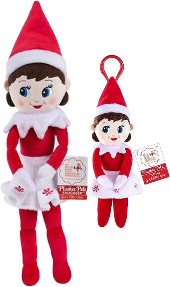 The Elf on the Shelf Girl Light 12" Plushee Pals Snuggler with Matching 4" Plush Clip On | Amazon (US)