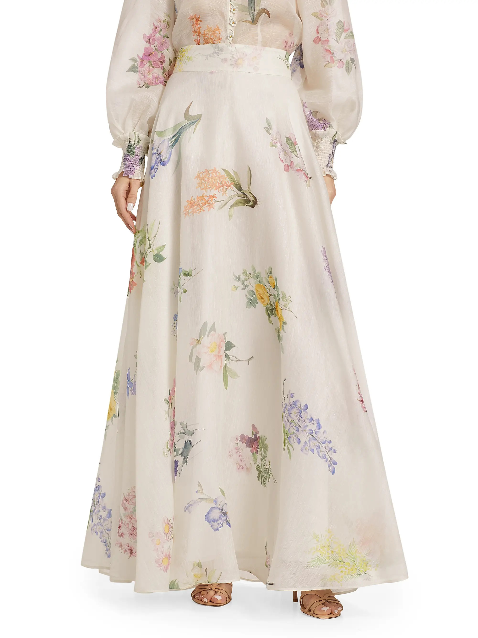Natura Linen-Silk Floral Maxi Skirt | Saks Fifth Avenue