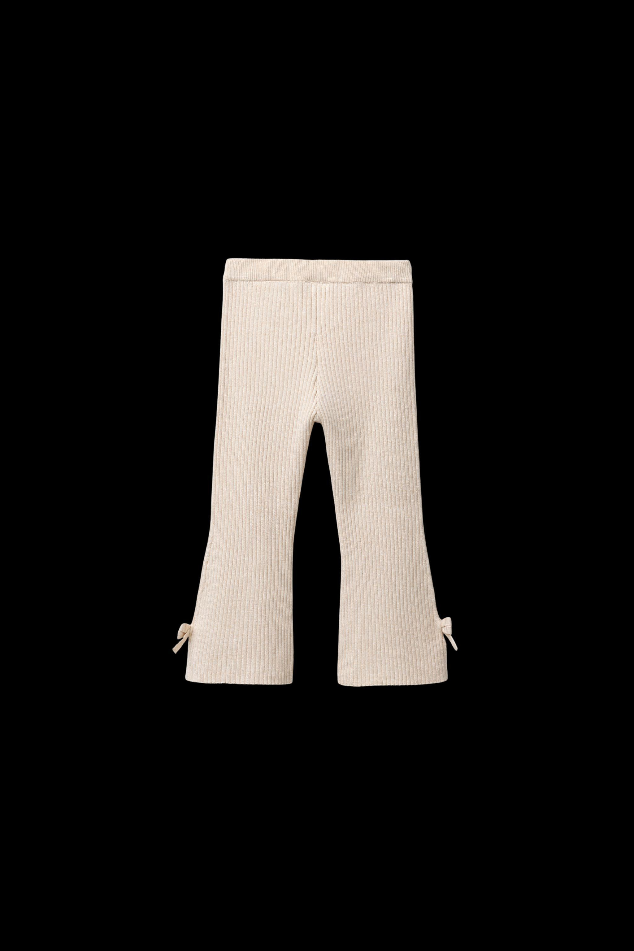 BOW DETAIL KNIT FLARE LEGGINGS | Zara US