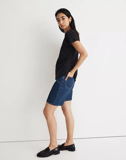 Whisper Cotton Rib-Crewneck Tee | Madewell