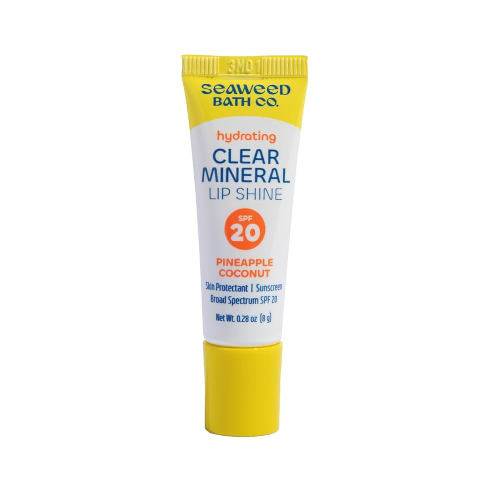 Seaweed Bath Co. Hydrating Clear Mineral Lip Shine SPF 20 Sunscreen Zinc Oxide Lip Balm, .35 Oz, ... | Amazon (US)