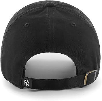 47 MLB Black White Primary Logo Clean Up Adjustable Strap Hat Cap, Adult One Size Fits All | Amazon (US)
