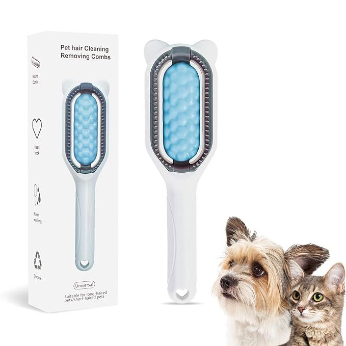Cat Hair Brush, Dog and Cat Grooming Wet Brush,Cat Brush 2 in 1 Universal, Pet Hair Removal for P... | Amazon (US)