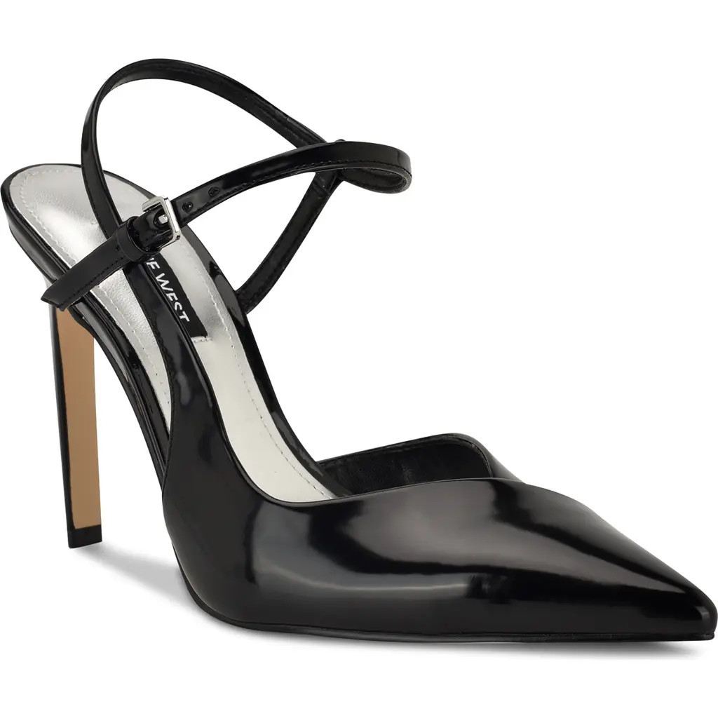 Nine West Franka Ankle Strap Pointed Toe Pump in Black at Nordstrom Rack, Size 10 | Nordstrom Rack