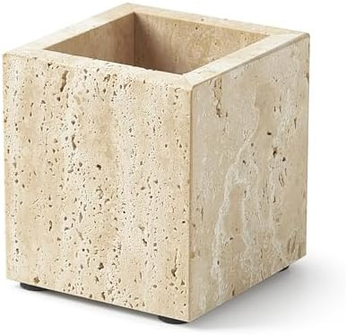 Real Natural Travertine Marble Toothbrush Holder & Pen Holder & Makeup Brush Holder & Utensil Hol... | Amazon (US)