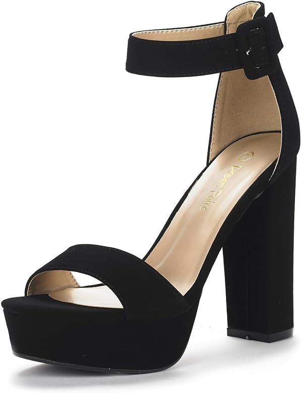 DREAM PAIRS Women's Hi-Lo High Heel Platform Pump Sandals | Amazon (US)