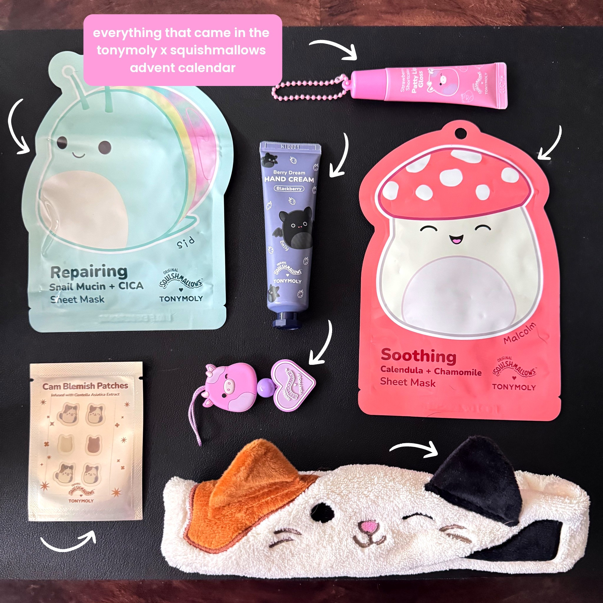 everything that came in the tonymoly x squishmallows advent calendar! obsessed! 

#LTKselfcare #LTKHoliday #LTKGiftGuide
