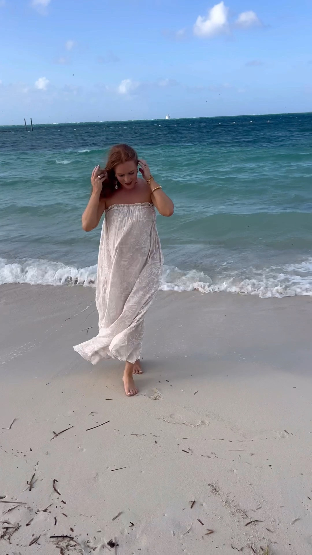 Get ready with me for photos on the beach🤰🏼 this dress is so beautiful in person with shell pattern all over it🐚 I got my regular size because it’s a flowy dress!

#LTKTravel #LTKBump #LTKWatchNow