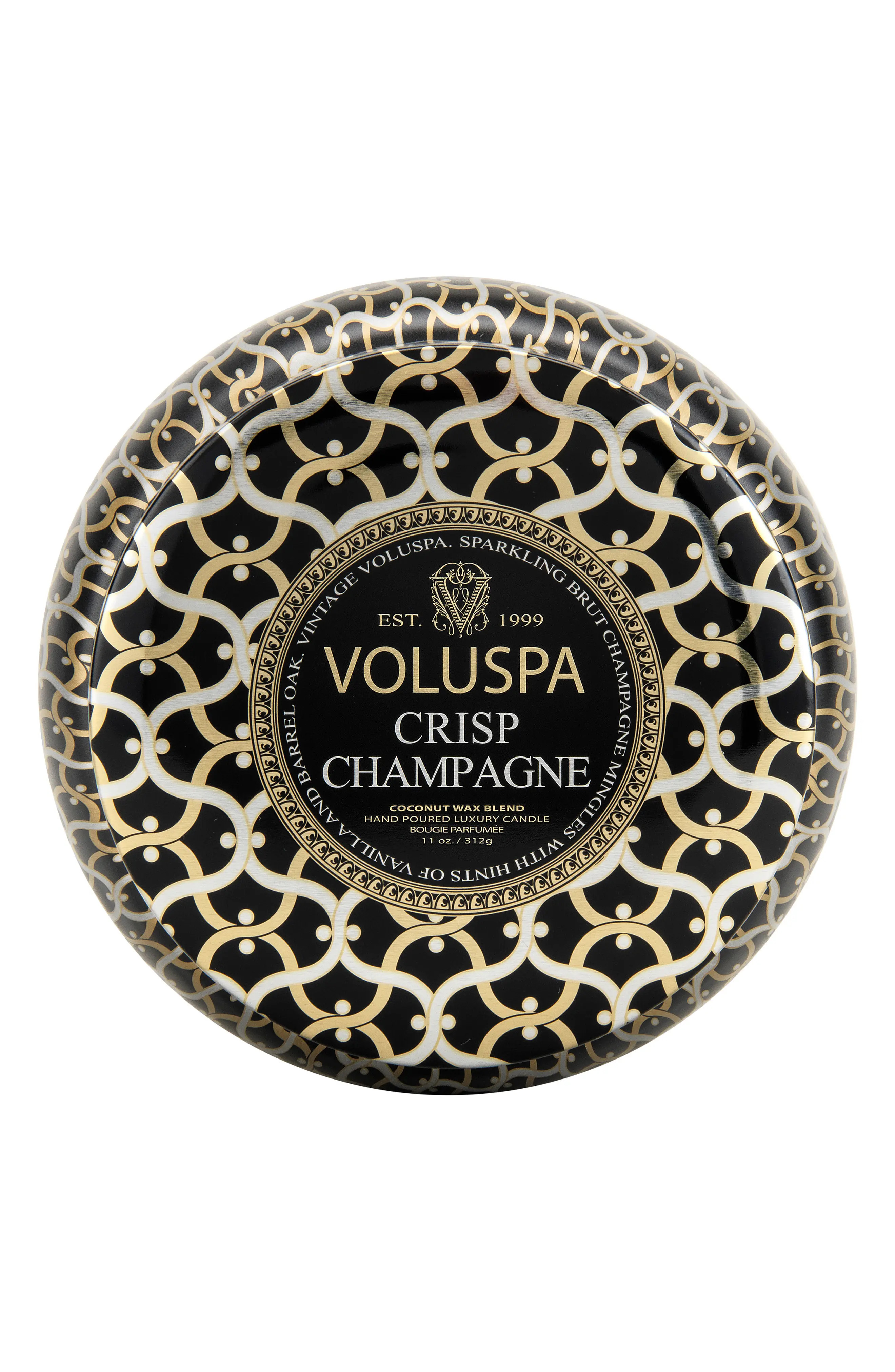 Voluspa Maison Noir Crisp Champagne Maison Metallo Two-Wick Candle, Size 11 oz - None | Nordstrom