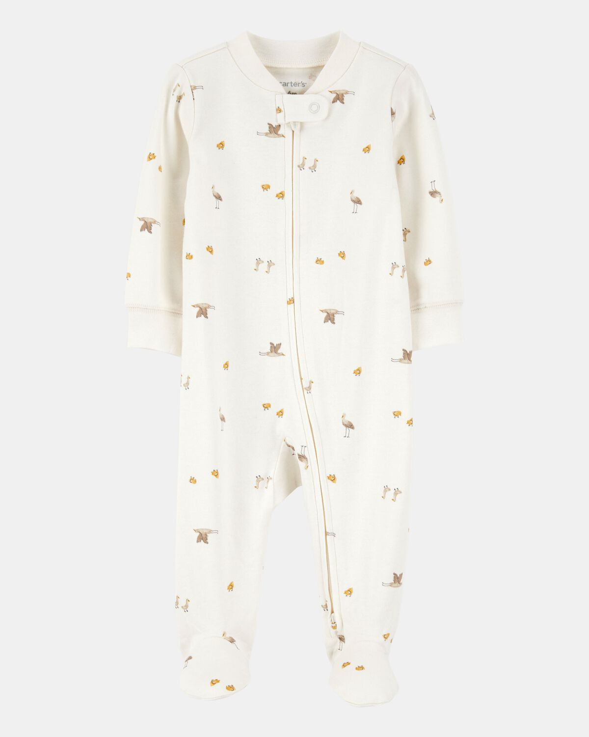 Baby Mini Bird Print 2-Way Zip Cotton Sleep & Play Pajamas | Carter's Inc