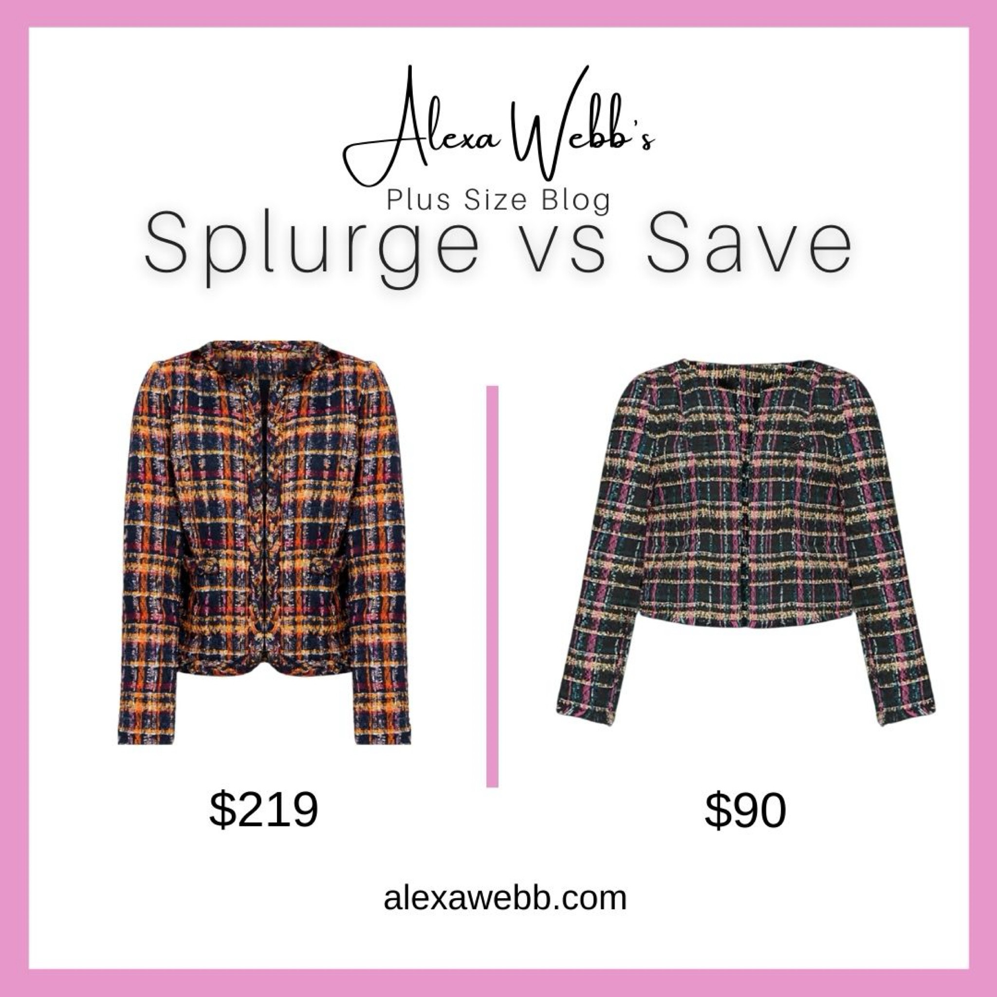 Plus Size Tweed Jacket - Splurge vs Save by Alexa Webb #plussize

#LTKStyleTip #LTKOver40 #LTKPlusSize