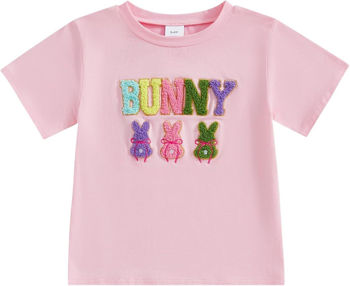 Easter Outfits for Toddler Girls Short Sleeve Bunny Tee Tops Baby Girl Spring T-Shirts 12M 18M 24... | Amazon (US)