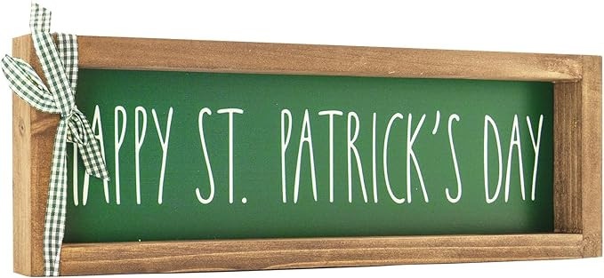Happy St Patricks Day Sign, Wooden Saint Patrick's Table Centerpieces Decor, Indoor Irish Wood Pl... | Amazon (US)