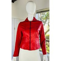 Vintage Red Leather Jacket, S | Etsy (US)