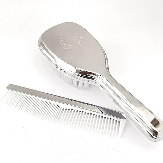 Monogrammed Brush and Comb Set - Child Size Nickel Plated | Amazon (US)