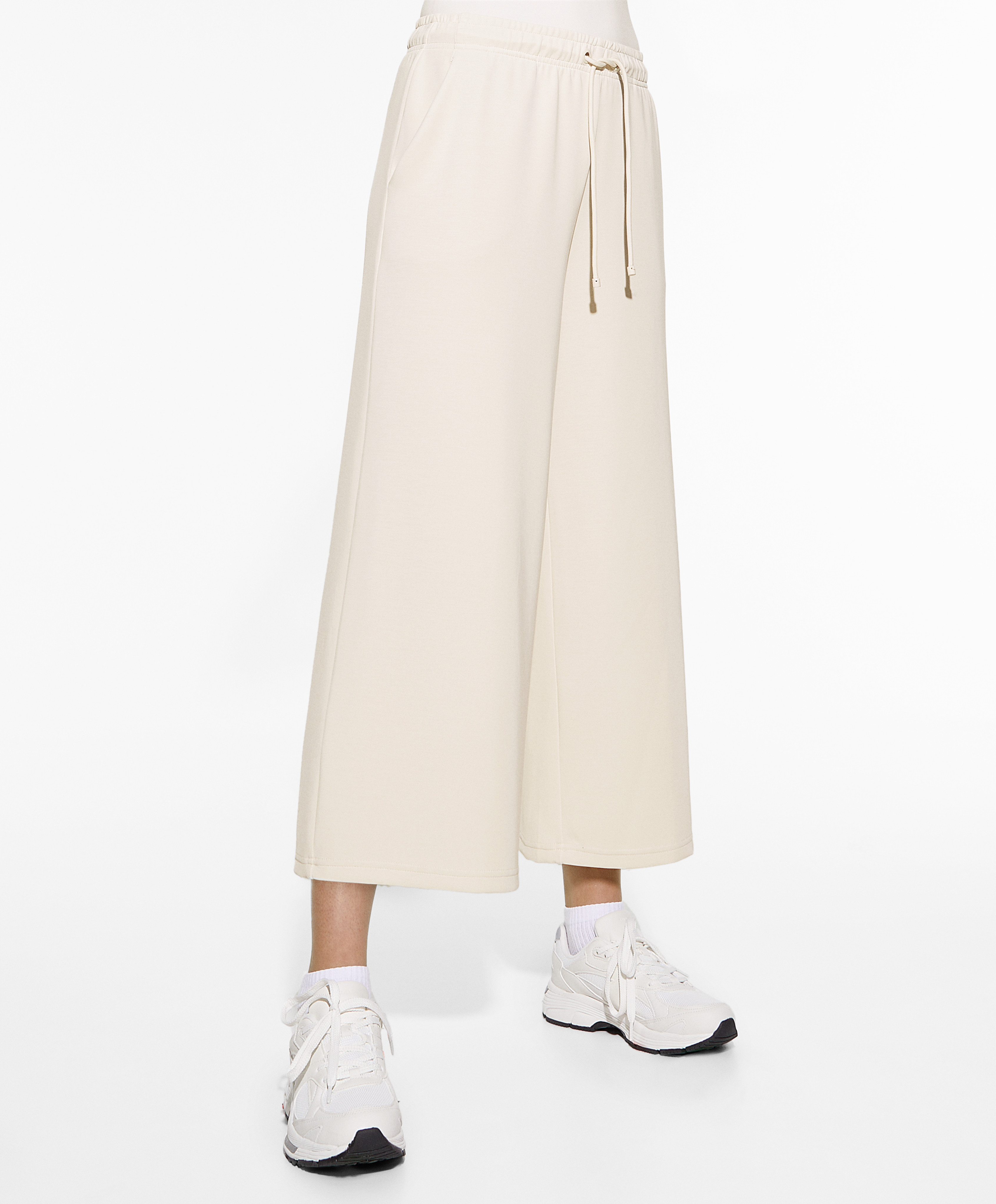Soft-touch modal cropped wide-leg trousers | OYSHO United States | OYSHO PL