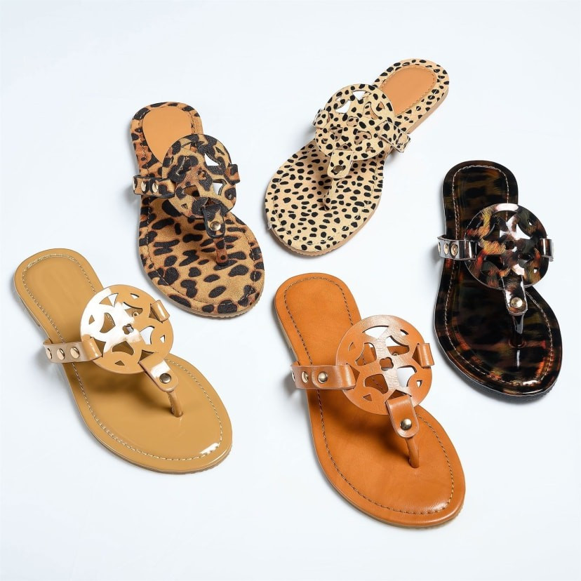 Trendy Medallion Flat Sandals | Jane