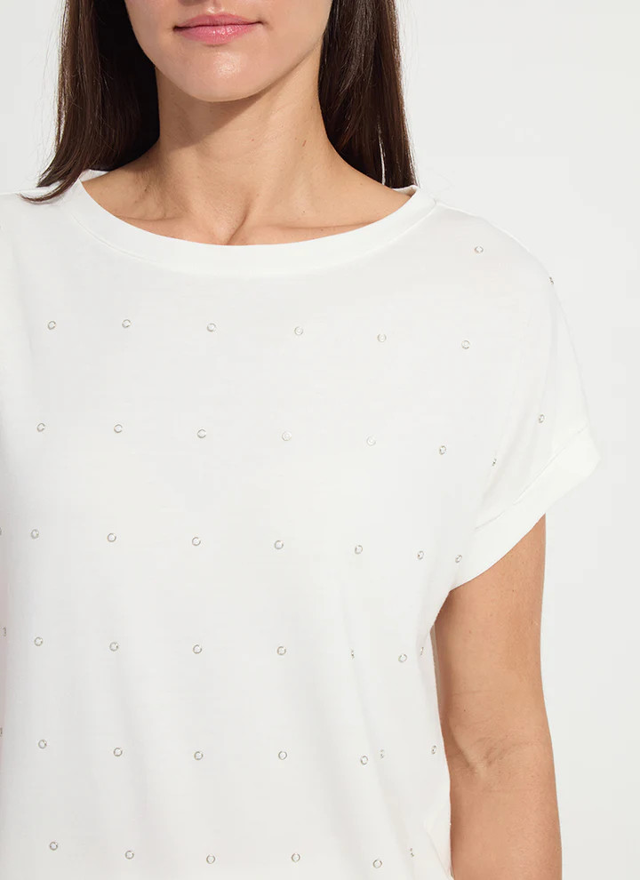 Nisha Metal Heatset Pearl Top | Lysse NY