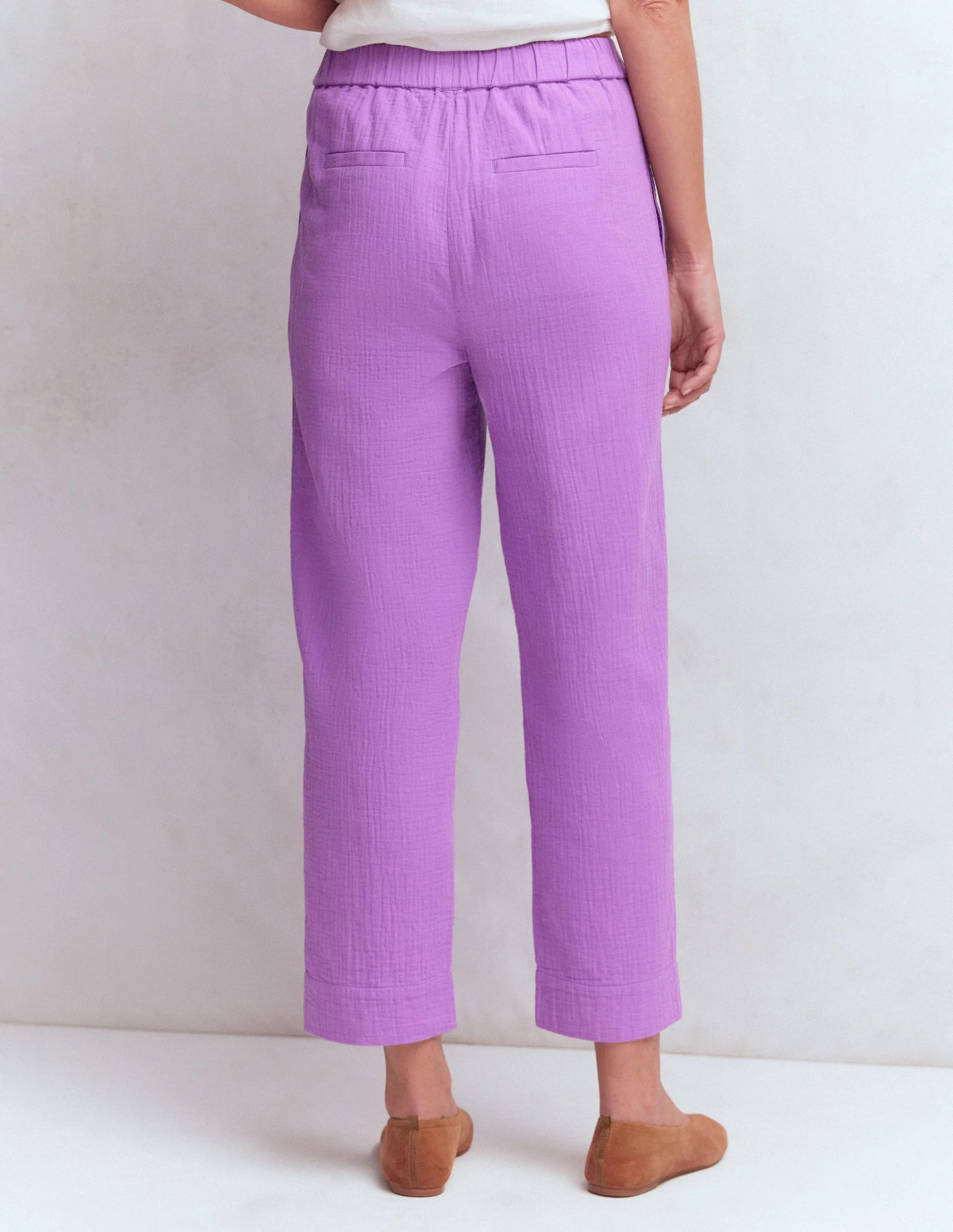 Double Cloth Crop Pants-Amethyst Purple | Boden (US)
