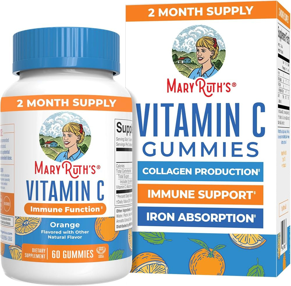 MARYRUTH'S Vitamin C Gummies for Adults&Kids, Orange, 60 ct, 2-Month Supply | Amazon (US)