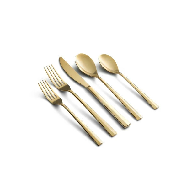 Sofia Home Gold Satin 18/0 20-Piece Flatware Set, Service for 4 by Sofia Vergara - Walmart.com | Walmart (US)