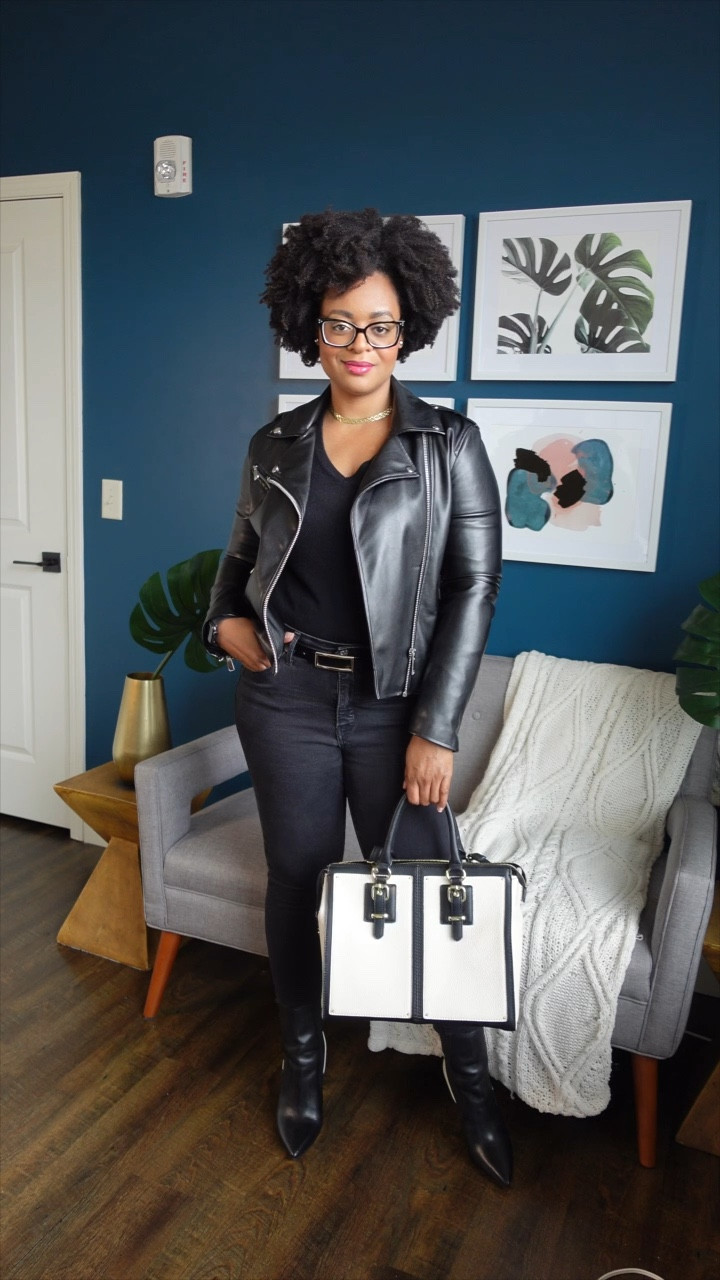 Here’s a rainy day outfit that color blocks black and cream. Faux leather is great for rainy days.

#LTKstyletip #LTKshoecrush #LTKfit