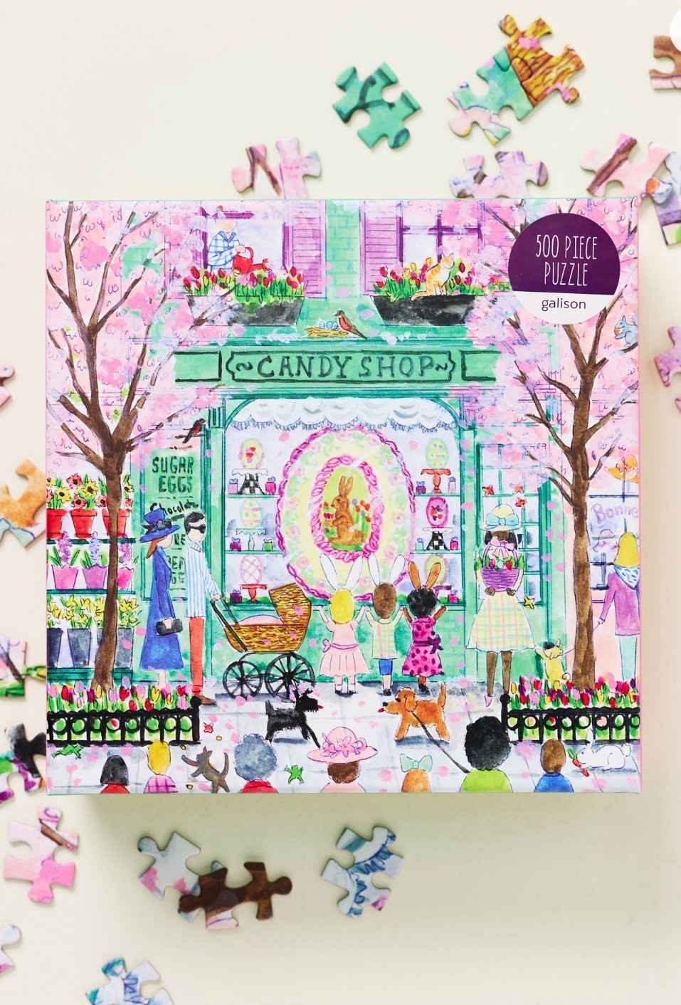 Easter Candy Shop 
500 Piece Puzzle

I adore this puzzle!! So cute for Easter! 
I linked two places- it’s a matter of shipping which one is less! 