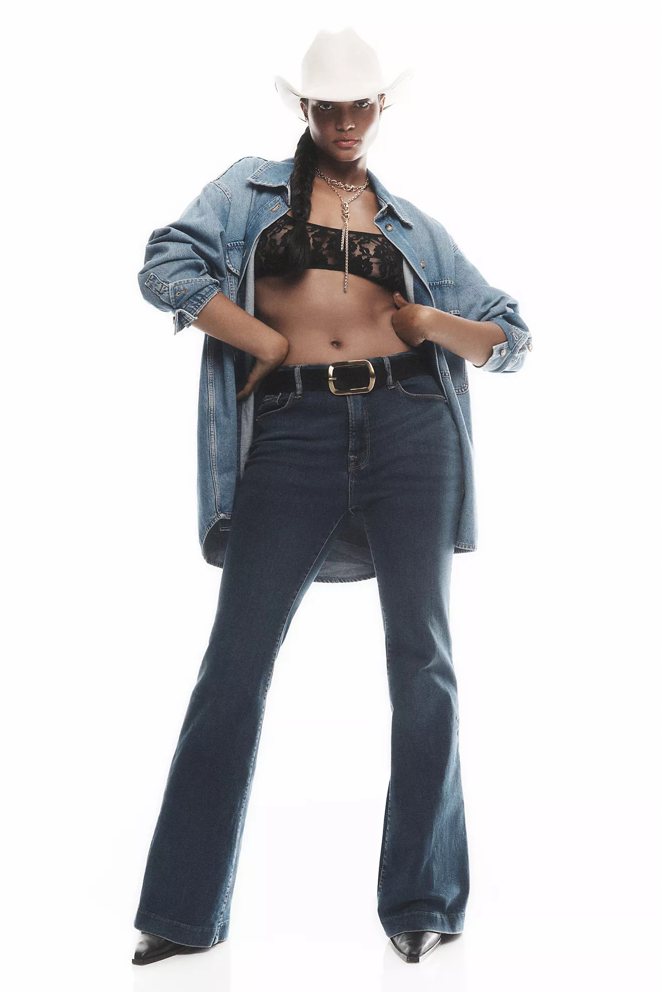 Good American Good Legs Mid-Rise Flare Jeans | Anthropologie (US)