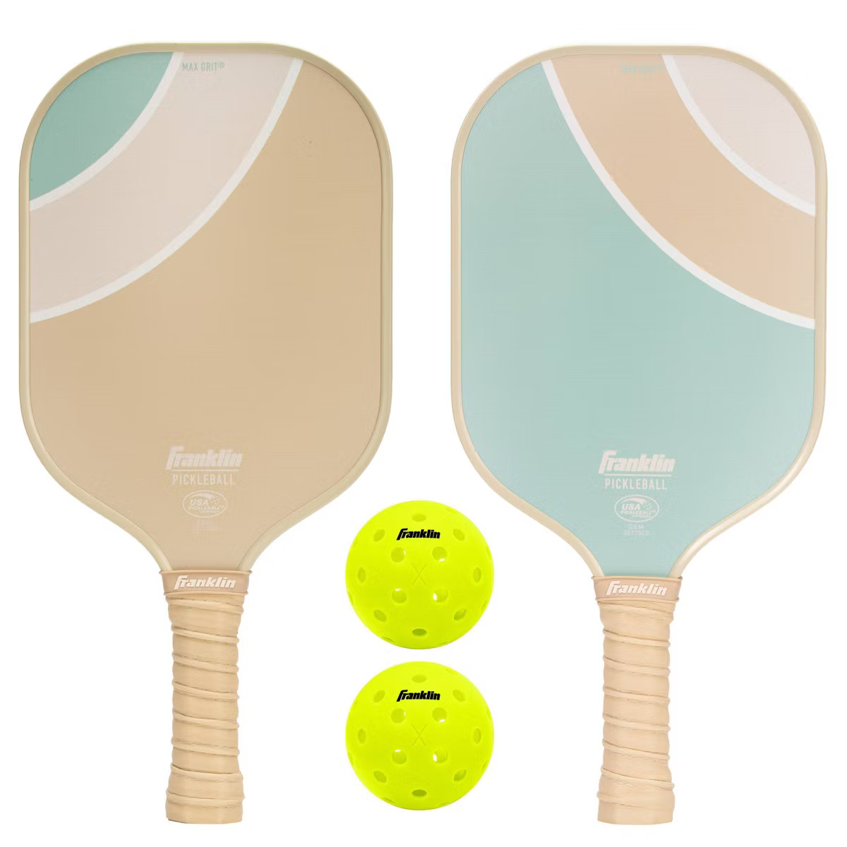 Franklin Sports 2 Player Ploy Paddle with Ball Set - Green/Tan | Target