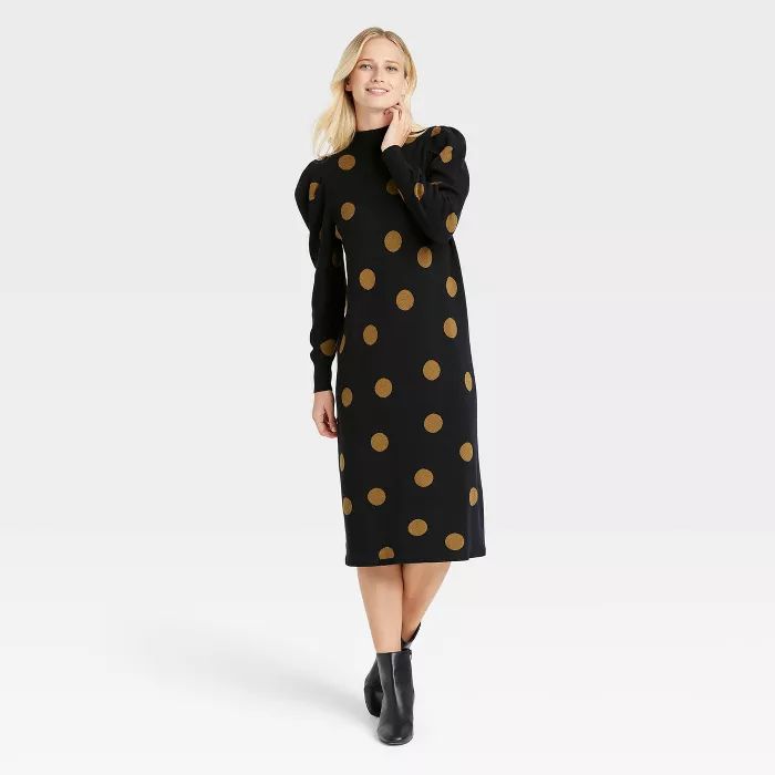 Women's Puff Long Sleeve Sweater Dress - Who What Wear™ | Target