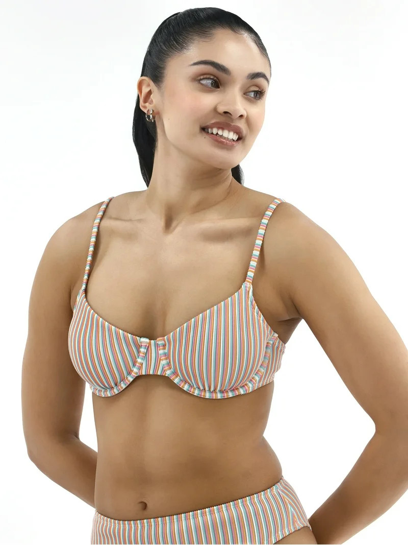 No Boundaries Women's Tanlines Underwire Bikini Top, Sizes XXS-XXL - Walmart.com | Walmart (US)