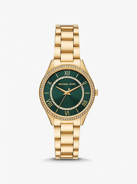 Mini Lauryn Pavé Gold-Tone Watch | Michael Kors US