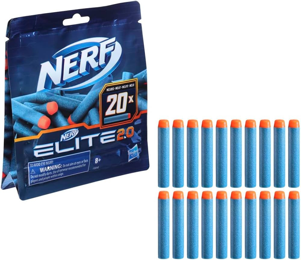 Nerf Elite 2.0 20-Dart Refill Pack, Christmas Stocking Stuffers - 20 Official Nerf Elite 2.0 Foam... | Amazon (US)