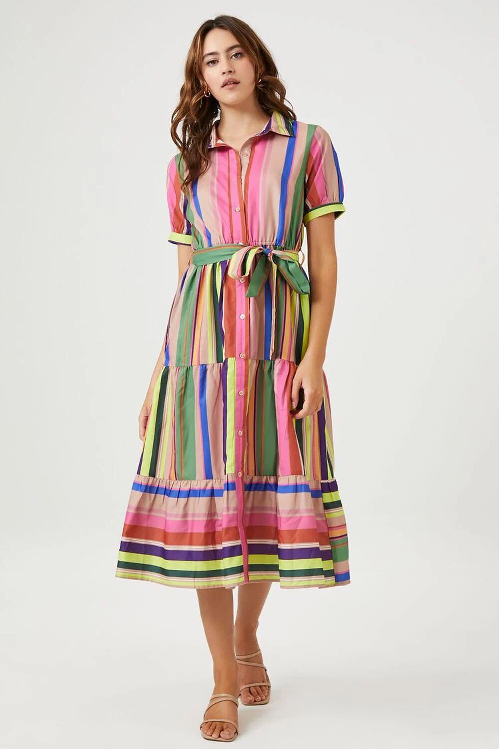 Striped Midi Shirt Dress | Forever 21 (US)