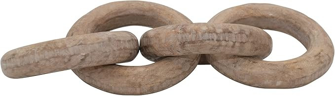 Creative Co-Op Mango Wood Carved Chain, 4 Rings | Amazon (US)