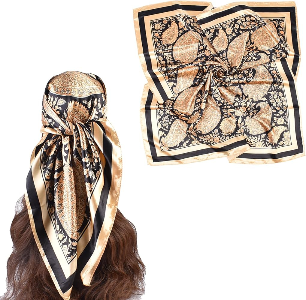 35 Inches Silk Head Scarf-Satin Hair Scarves Silk Bandana Scarf Headscarf for Women's Fashion Sca... | Amazon (US)