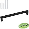 15 Pack | Cabinet Handles Black Square Bar Cabinet Pulls 6-1/4in Hole Center goldenwarm - HDJ12BK... | Amazon (US)