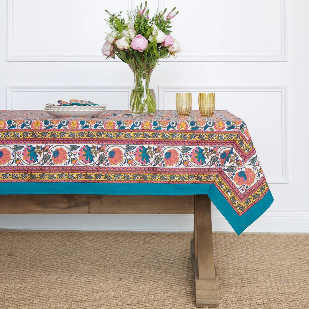 Jewel Blossom Tablecloth | Pomegranate
