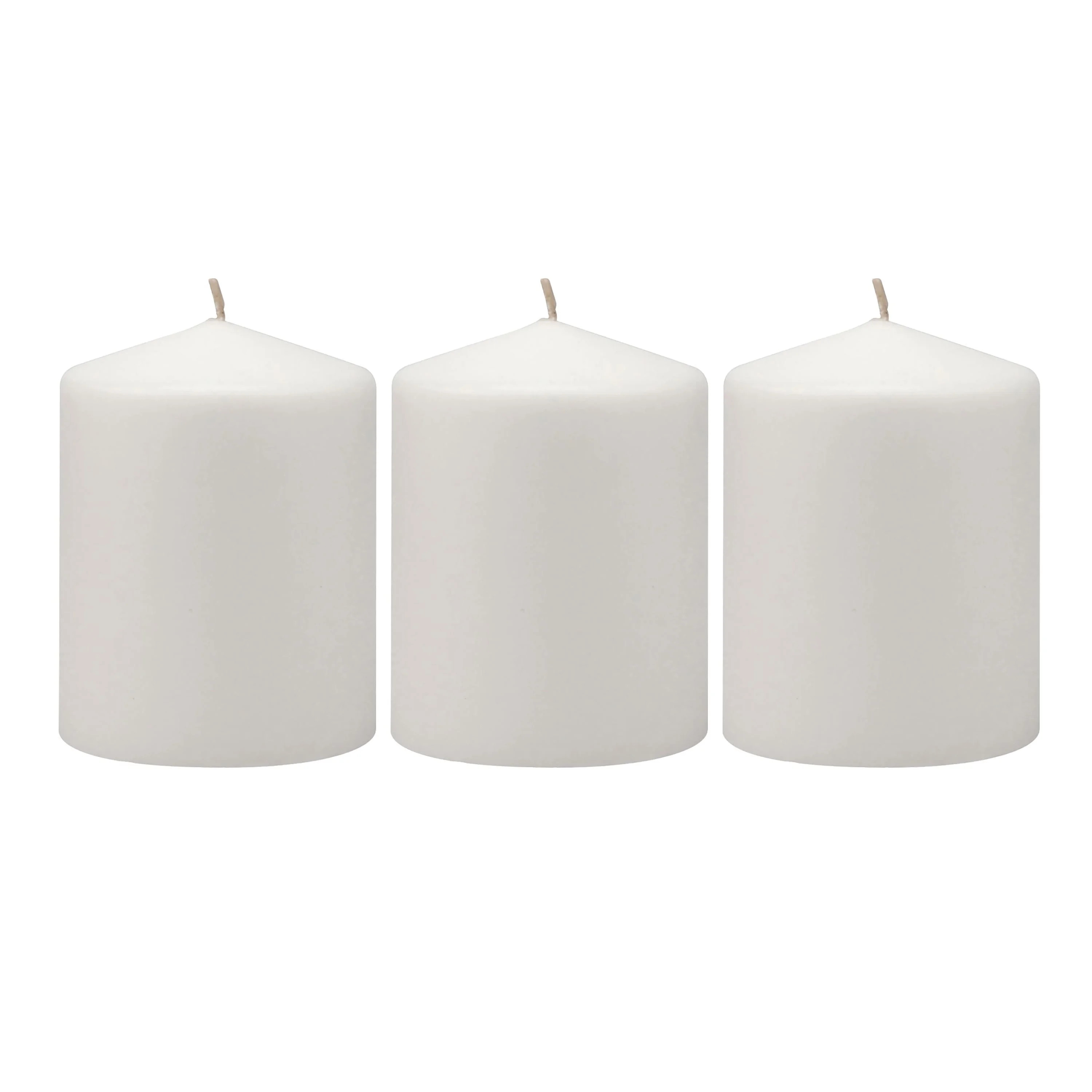 Stonebriar Collection Unscented White Pillar Candle, 3-Pack, 3” x 4", 35-Hour Burn Time | Walmart (US)