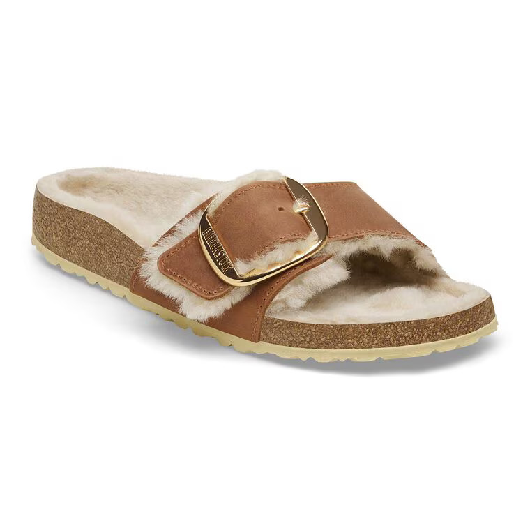 Madrid Big Buckle Shearling Oiled Leather Cognac | BIRKENSTOCK | Birkenstock USA