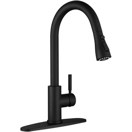 Black Kitchen Faucet, Kitchen Faucets with Pull Down Sprayer WEWE Commercial Stainless Steel Single  | Walmart (US)
