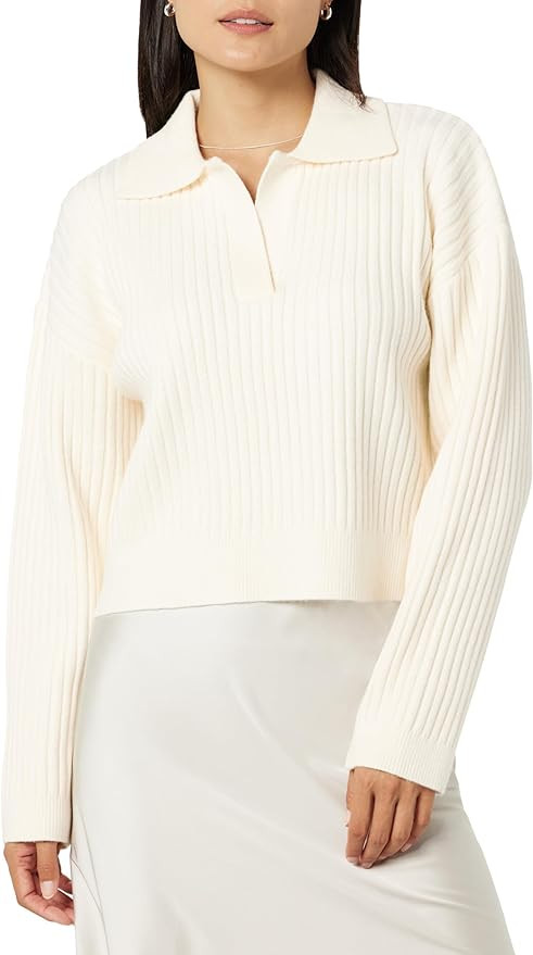 The Drop Women's Marcy Ribbed Polo Top | Amazon (US)