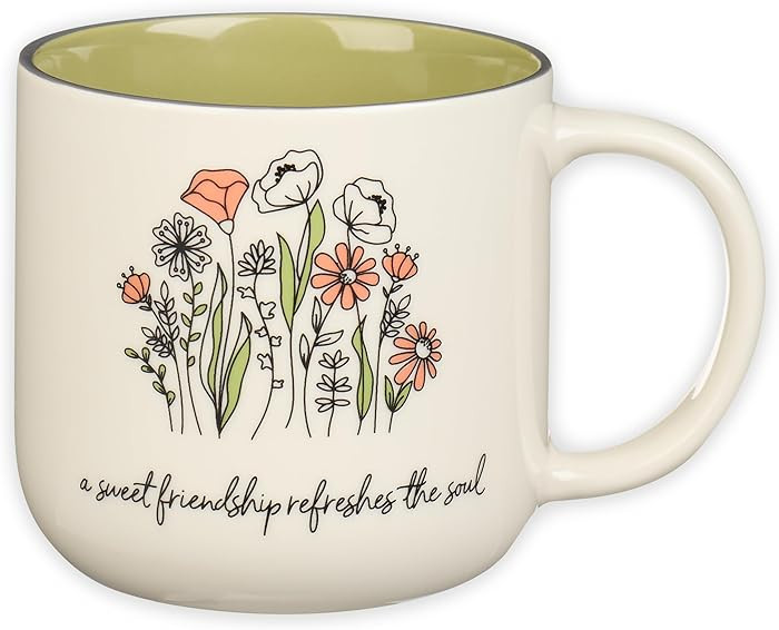 Christian Art Gifts Sage Green Floral Ceramic Coffee Mug – 15 oz. Microwave and Dishwasher-safe... | Amazon (US)