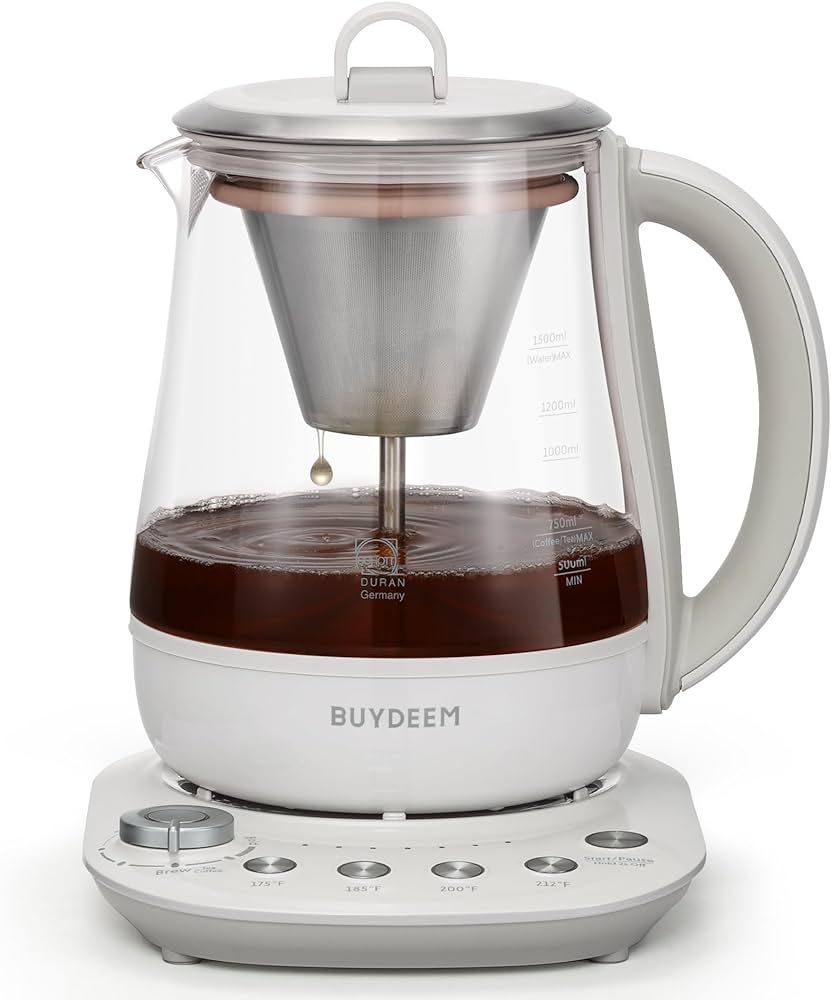BUYDEEM K156 Tea Maker, Electric Kettle for Coffee and Tea Brewer with 6 Flavor Controls, 4 Tempe... | Amazon (US)