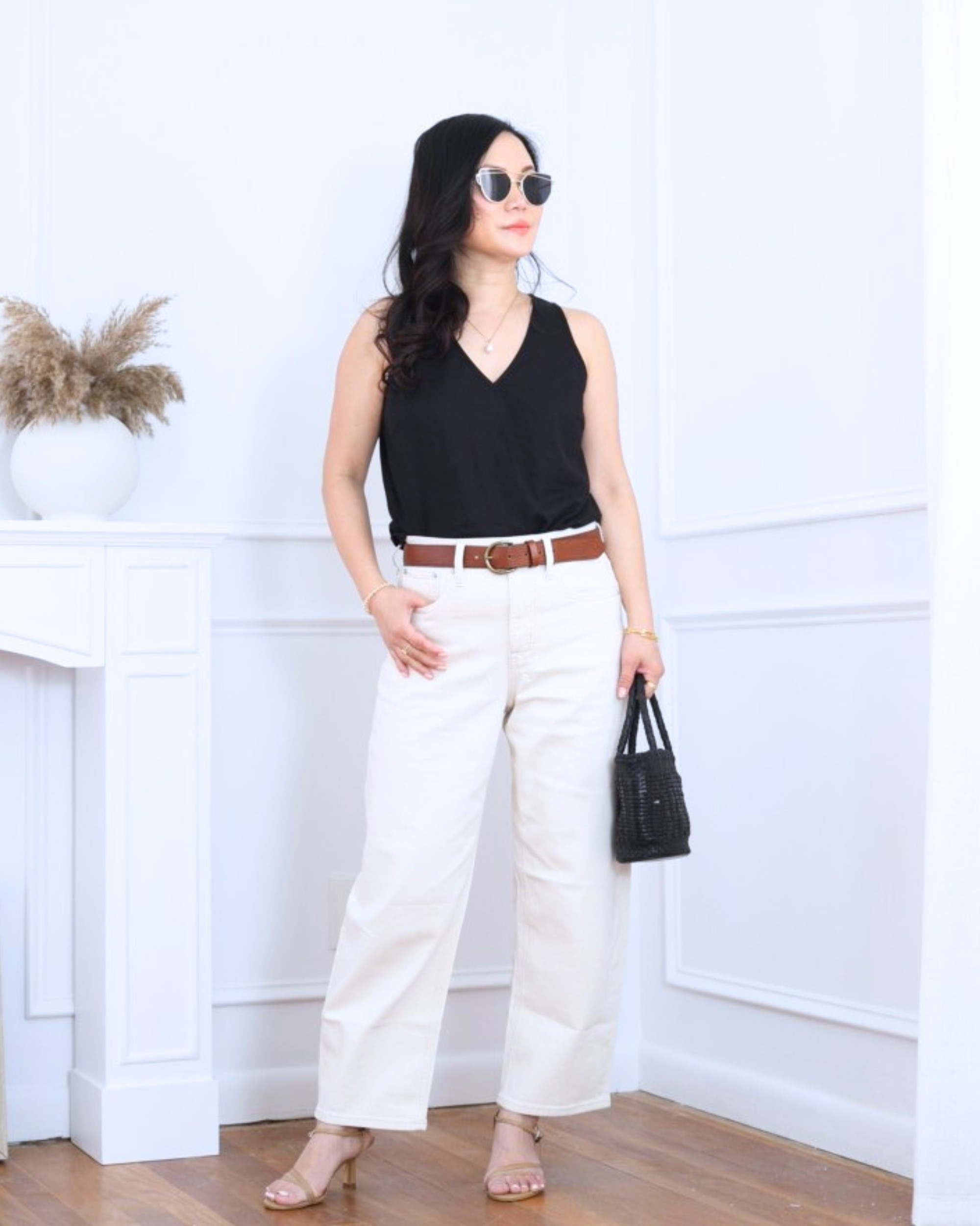 Linen V-neck top from Amazon paired with barrel jeans from J.Crew Factory and heeled sandals from Quince — easy, breathable, and effortlessly polished for everyday wear. I’m 5’2, wearing size XS.

#LTKOver40 #LTKPetite #LTKootd