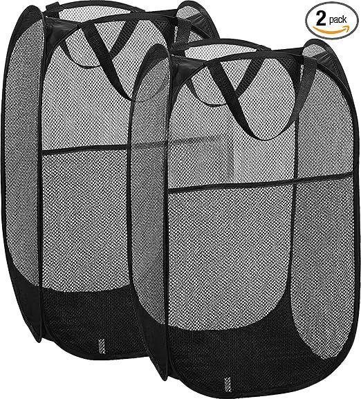 Popup Laundry Hamper (1 & 2 Pack) Foldable Pop-up Mesh Hamper Dirty Clothes Basket with Carry Han... | Amazon (US)