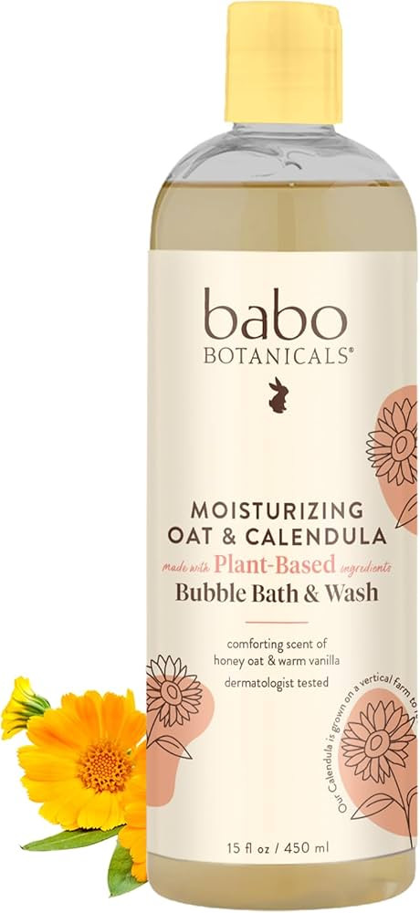 BABO Botanicals Moisturizing Oat & Calendula 2-in-1 Bubble Bath & Wash – Lightly Scented Gentle... | Amazon (US)